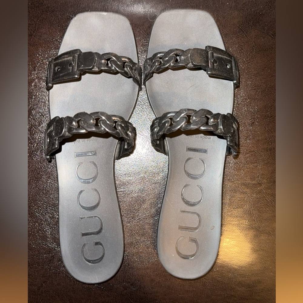 100% Genuine Gucci Double Strap Sandals in size 41